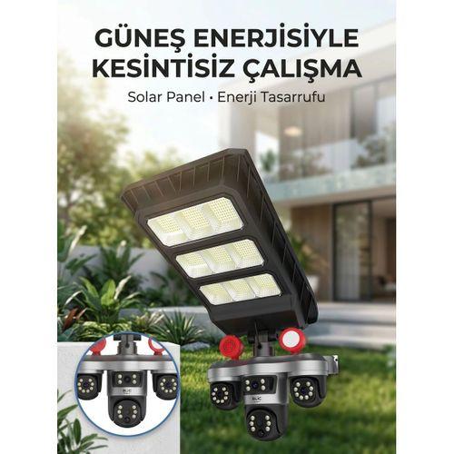 Solar Panelli Akıllı Güvenlik Kamerası Led Projektörlü
