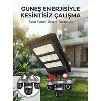Solar Panelli Akıllı Güvenlik Kamerası Led Projektörlü