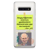 Samsung Galaxy S10 Kılıf Caps Steve Jobs Arka Kapak Koruma Desenli Full Koruyucu
