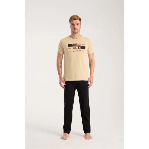 Erkek Ten Rengi Kısa Kol Pijama Takımı