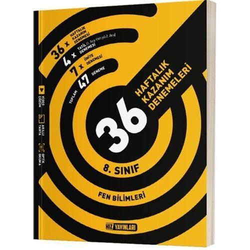 8. Sınıf Fen Bilimleri 36 Haftalık Kazanım Denemeleri Hız Yayınları