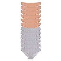 12 Adet Süper Eko Set Likralı Kadın Slip Külot Ten Gri