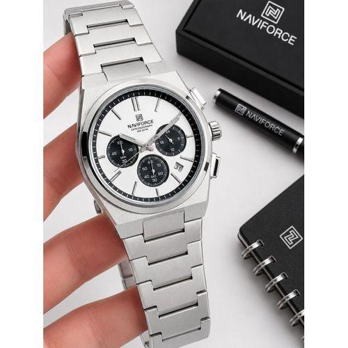 Naviforce Çelik Kordon Kronometreli Tasarım 3 Atm İtalyan Bileklik Hediyeli Erkek Kol Saati NF.8048S