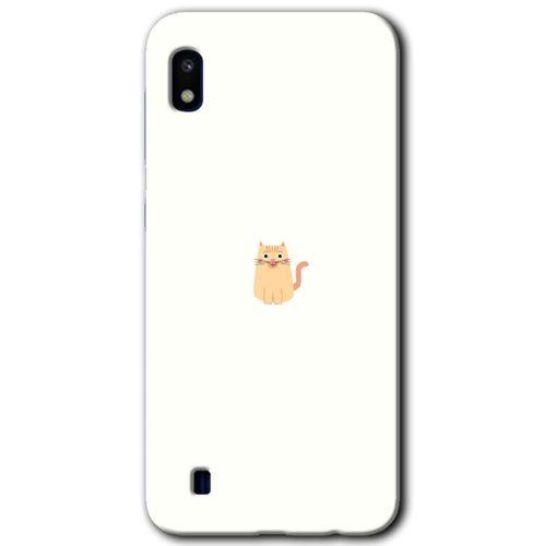MRCİLETİSİM Samsung Galaxy A10 Kılıf Baskılı Kapak - Cat Minimalism + 5D Tam Kaplayan Cam
