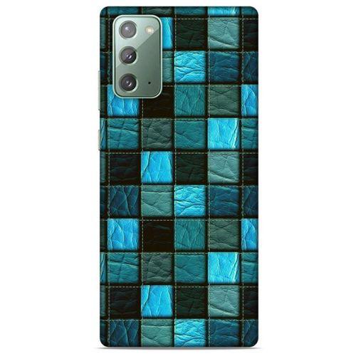Samsung Galaxy Note 20 Kılıf Patchwork (27) Tasarımlı Kılıf Turkuaz Siyah