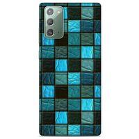 Samsung Galaxy Note 20 Kılıf Patchwork (27) Tasarımlı Kılıf Turkuaz Siyah