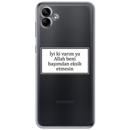 Galaxy A04 Kılıf HD Yazı Baskılı Silikon Arka Kapak - Yazı 11