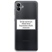 Galaxy A04 Kılıf HD Yazı Baskılı Silikon Arka Kapak - Yazı 11