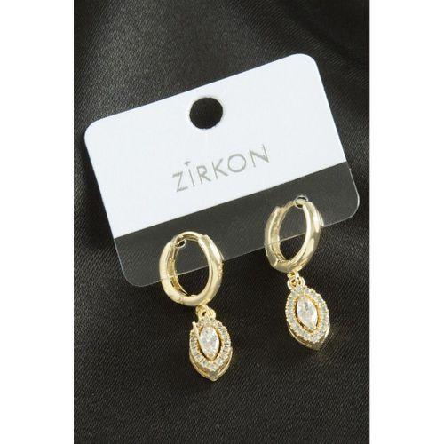 Oval Zirkon Taşlı Küpe