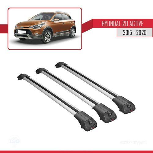 Hyundai i20 ACTIVE 2015-2020 Arası ile uyumlu ACE-1 Ara Atkı Tavan Barı GRİ 3 ADET BAR