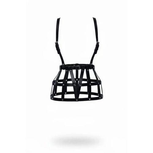 Siyah Etek Deri Kafes Yapılı Perçin Detaylı Etek Mini Etek - Brf1252