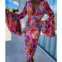 Kadın Göğüs Dekolteli Kolları Volan Detay Astarlı Tül Elbise