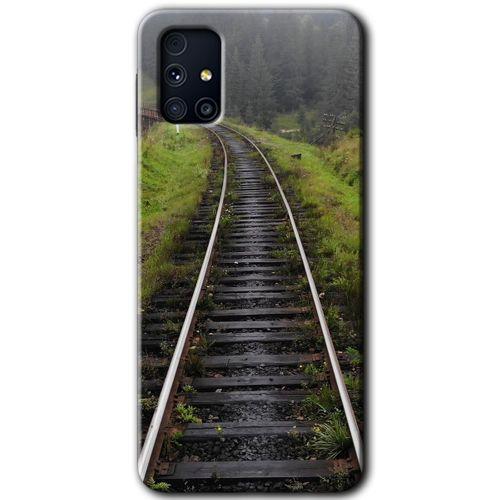 Samsung Galaxy M31s Kılıf Baskılı Kapak - Tren Yolu +Tam Ekran Koruyucu