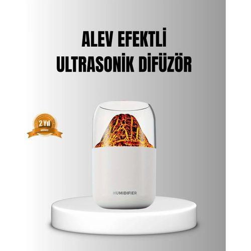 Alev Efektli Ultrasonik Uçucu Yağ Difüzörü 280ml Su Tanklı Ve Sessiz Çalışma Özellikli