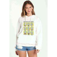 Rick And Morty Ruh Hali Rick Baskılı Beyaz Kadın Kapşonlu Sweatshirt