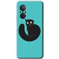 MRCİLETİSİM Huawei Nova 9 SE Kılıf HD Desen Baskılı Arka Kapak+Temperli Cam - Cat Vector