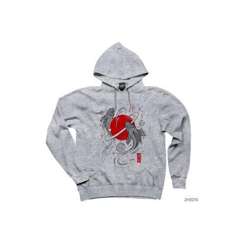 Koi Balık Gri Kapşonlu Sweatshirt Hoodie