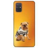 Samsung Galaxy A71 Kılıf Köpek Kıyafetleri (28) Arka Kapak Brüksel Griffonu Hırka