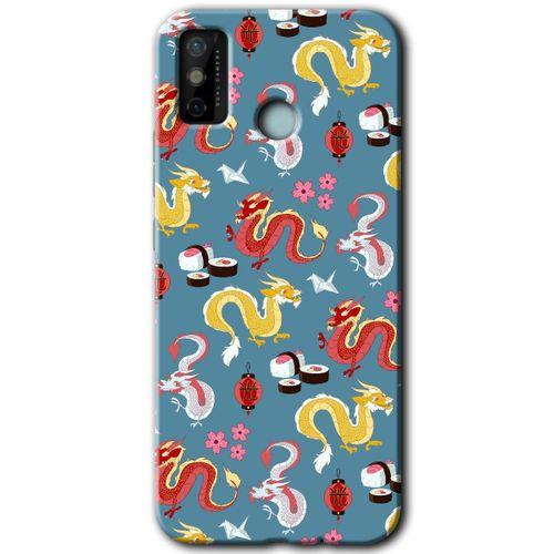 Tecno Spark 6 Go Kılıf HD Desen Baskılı Arka Kapak - Funky Dragon