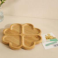 Bambu Yuvarlak 4 Bölmeli Sunum Tepsisi 21x1.4 cm (36'lı Paket)