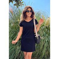 Lucky Life Kadın  Kısa Kollu çentikli Yaka Viskon Mini Elbise