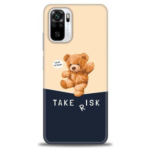 Xiaomi Redmi Note 10S Kılıf HD Baskılı Kılıf - Take Risk + Tam Ekran Koruyucu