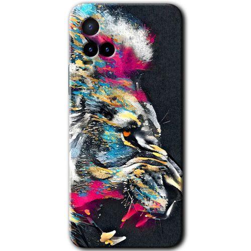 Potkal Hediye Fabrikası Vivo Y21s Kılıf HD Desen Baskılı Arka Kapak - Colorfull Aslan