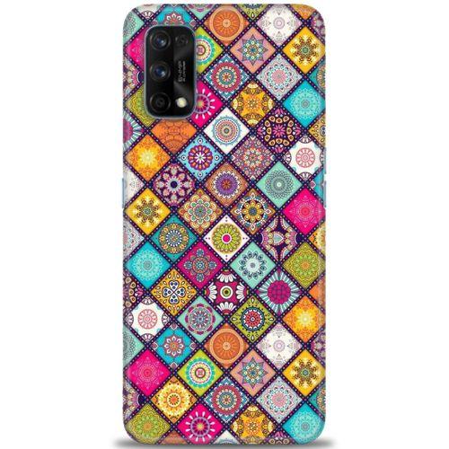 Realme 7 Pro Kılıf HD Baskılı Kılıf - Renkli Mozaik + Tam Ekran Koruyucu