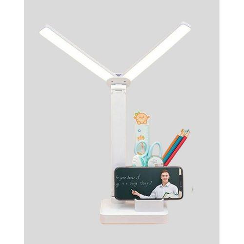 Kısılabilir Led Masa Lambası – Kalemlik Ve Telefon Standlı, Göz Yormayan Işık