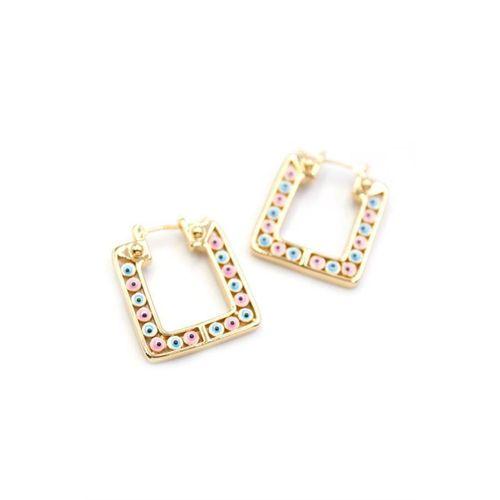 Kare Nazar Küpe - Altın