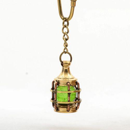 Pirinç Yeşil Gaz Lambası Tasarımı Anahtarlık