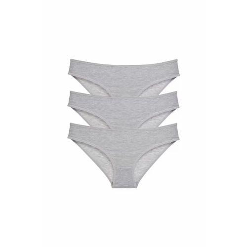 3 adet Süper Eko Set Likralı Kadın Slip Külot Gri mudanis