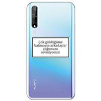 Huawei Y8P Kılıf HD Yazı Baskılı Silikon Arka Kapak - Yazı 15