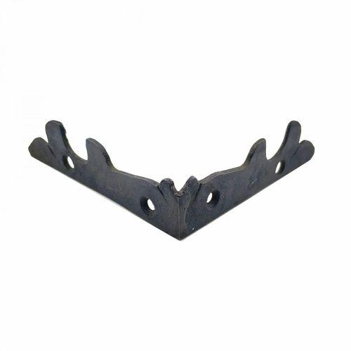 Antika Tarz Dekoratif Pirinç Lale Köşe Gönye - Yan, 105x105 Mm, Oksit