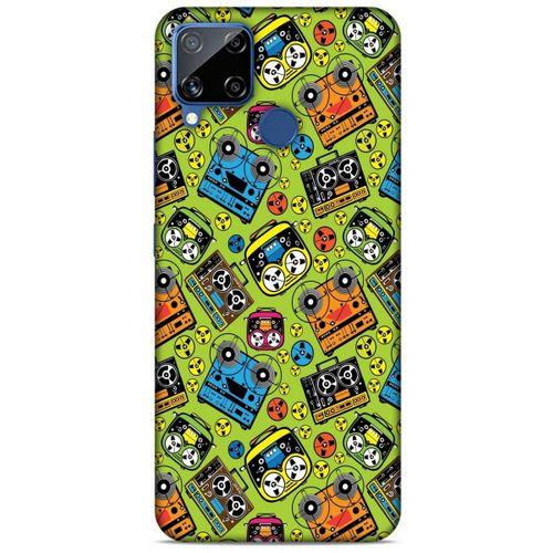 Retro (5) Desen Koruma Kabı Renkli Oppo Realme C15 Kılıf