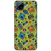 Retro (5) Desen Koruma Kabı Renkli Oppo Realme C15 Kılıf