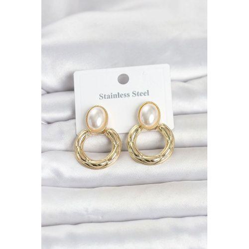 316L Çelik Gold Renk Vintage Model Kadın Küpe