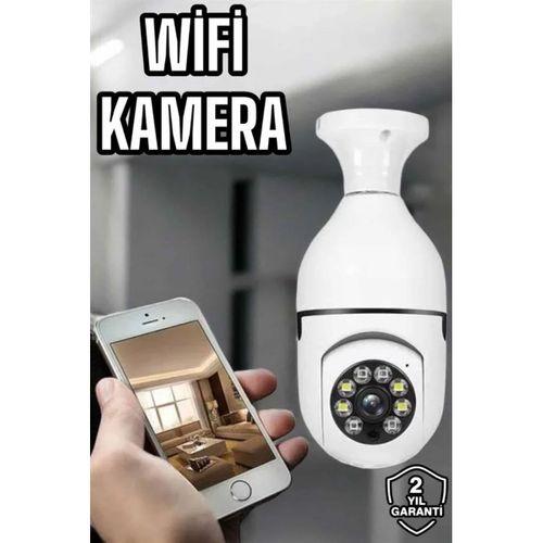 Ampul Görünümlü Güvenlik Kamerası Duylu Wifi Kamerası Dönebilen