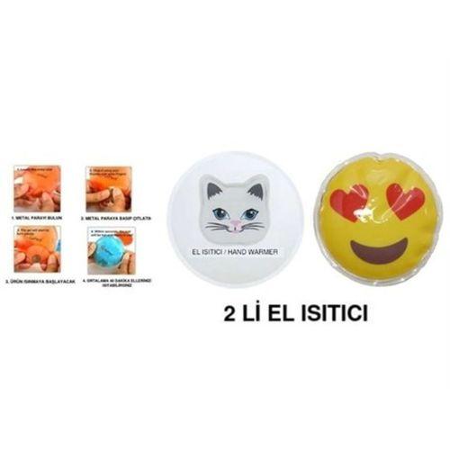 Kalp Emoji,Kedi Cep Sobası,El Isıtıcı,2 Adet Sıcak Su Torbası Pvc  9Cm