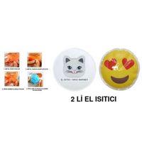 Kalp Emoji,Kedi Cep Sobası,El Isıtıcı,2 Adet Sıcak Su Torbası Pvc  9Cm