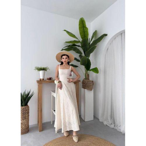 Cuper Çiçek Detaylı Elbise