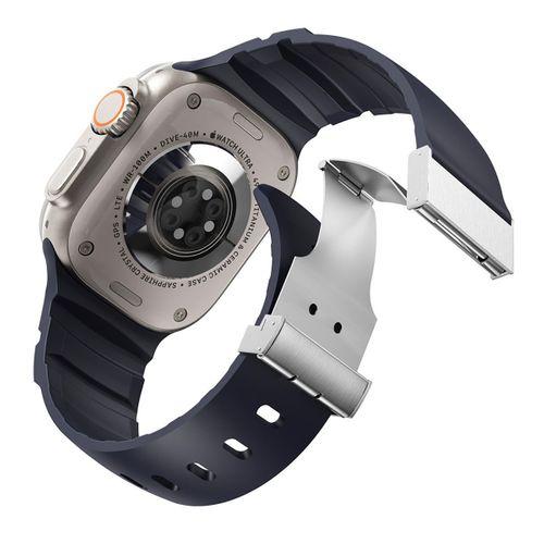Apple Watch 44mm Zore KRD-145 Metal Tokalı Silikon Kordon
