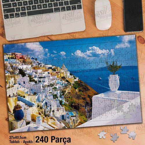 Asil Hobi Yunanistan - Mykonos Adası - Manzara Yapboz -ayak Destekli Çerçeveli 240 Parça Puzzle