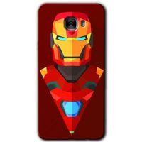 Galaxy C9 Pro Kılıf HD Desen Baskılı Arka Kapak - İron Man Çizim + Kırılmaz Cam
