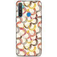 Oppo Realme 5i Kılıf Pastel Renkler (33) Hybrid Kılıf Kahverengi Turuncu