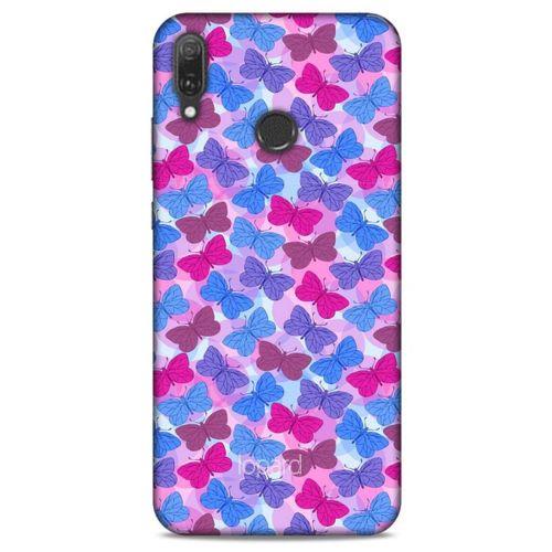 Huawei Y9 2019 Kılıf Kelebek Etkisi (21) Koruyucu Kapak Yeşil Kırmızı