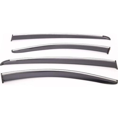 Sunplex FIAT Uyumlu EGEA / FIAT Uyumlu TIPO 2015 Sonrası Chrome Style 4 Lü Set Kromlu Cam Rüzgarlığı Ön Ve Arka Parça