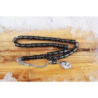 Oltu Taşı  Kesme Model Tek Zikzak Dörtlü Baklava  İşlemeli Tespih