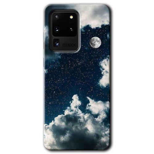 Potkal Hediye Fabrikası Samsung Galaxy S20 Ultra Kılıf HD Desen Baskılı Arka Kapak - Gece Gökyüzü