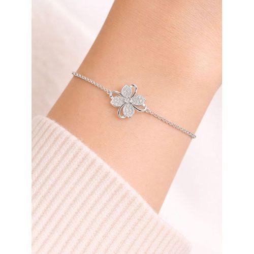 Gümüş Dört Yaprak Yonca Kadın Gümüş Bileklik
